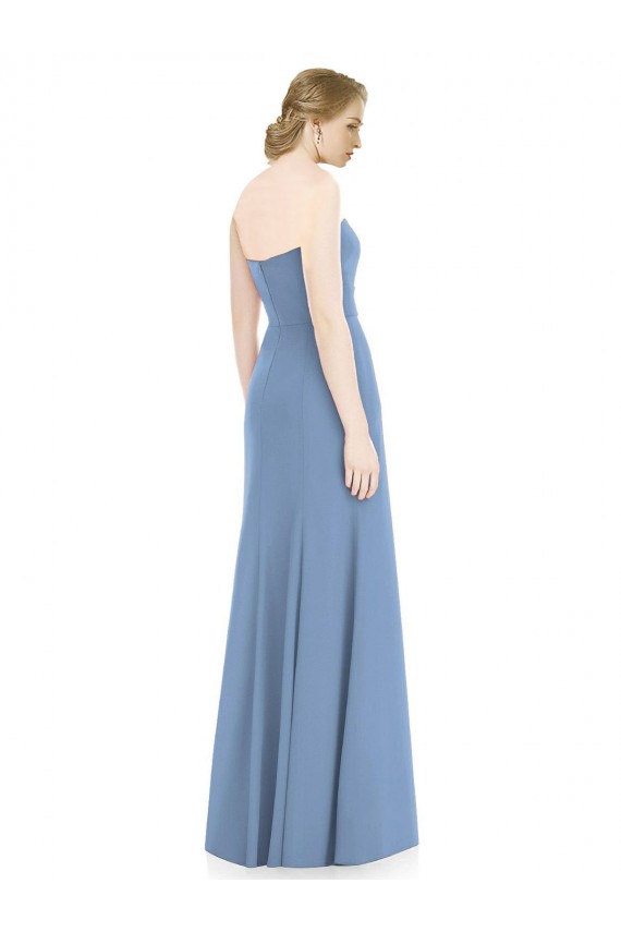 Blu polveroso Stile sirena Innamorato Chiffona Lunga Abiti da damigella donore Outlet