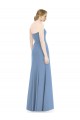 Blu polveroso Stile sirena Innamorato Chiffona Lunga Abiti da damigella donore Outlet