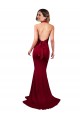 Borgogna Stile sirena Capestro Scollatura a V Spandex Lunga Formali Abiti da damigella donore / Abiti da sera / Abiti da ballo Outlet
