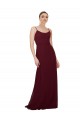 Borgogna scuro Linea A Scoop Chiffona Lunga Abiti da damigella donore Outlet