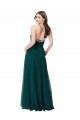 Cacciatore verde Linea A Scollatura a V Chiffona Lunga Abiti da damigella donore Outlet