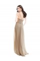 Champagne Linea A Alto Collo Chiffona Lunga Abiti da damigella donore Outlet