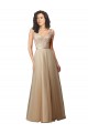 Champagne Linea A Scollatura a V Tulle Pizzo Lunga Abiti da damigella donore Outlet