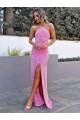 Colore Mostrato Tubino Capestro Paillettes Velluto Lunga Abiti da ballo Outlet