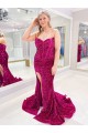 Colore Mostrato Tubino Innamorato Sweep treno Paillettes Velluto Lunga Abiti da ballo Outlet