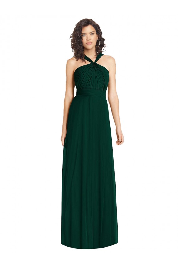 Evergreen Linea A Capestro Chiffona Lunga Abiti da damigella donore Outlet
