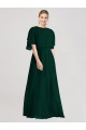 Evergreen Linea A Girocollo Chiffona Lunga Abiti da damigella donore Outlet