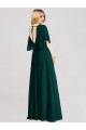 Evergreen Linea A Girocollo Chiffona Lunga Abiti da damigella donore Outlet