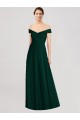 Evergreen Linea A Scollatura a V Chiffona Lunga Abiti da damigella donore Outlet