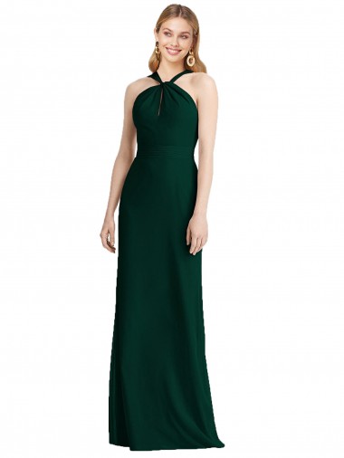 Evergreen Tromba Capestro Chiffona Lunga Abiti da damigella donore Outlet