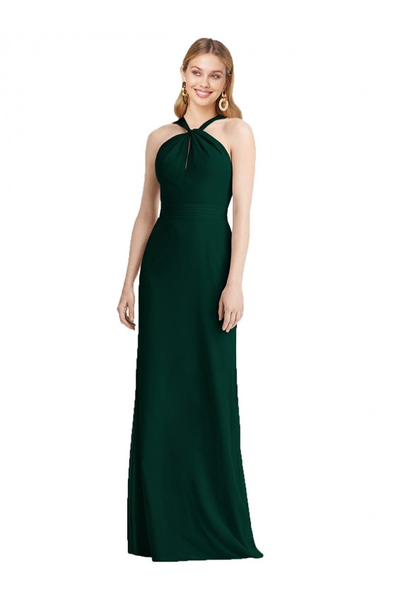 Evergreen Tromba Capestro Chiffona Lunga Abiti da damigella donore Outlet