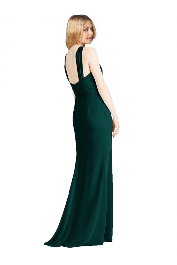Evergreen Tromba Capestro Chiffona Lunga Abiti da damigella donore Outlet