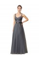 Grigio ardesia Linea A Innamorato Tulle Lunga Abiti da damigella donore Outlet