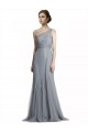 Grigio ardesia Stile sirena Una spalla Tulle Lunga Abiti da damigella donore Outlet