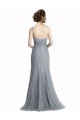 Grigio ardesia Stile sirena Una spalla Tulle Lunga Abiti da damigella donore Outlet