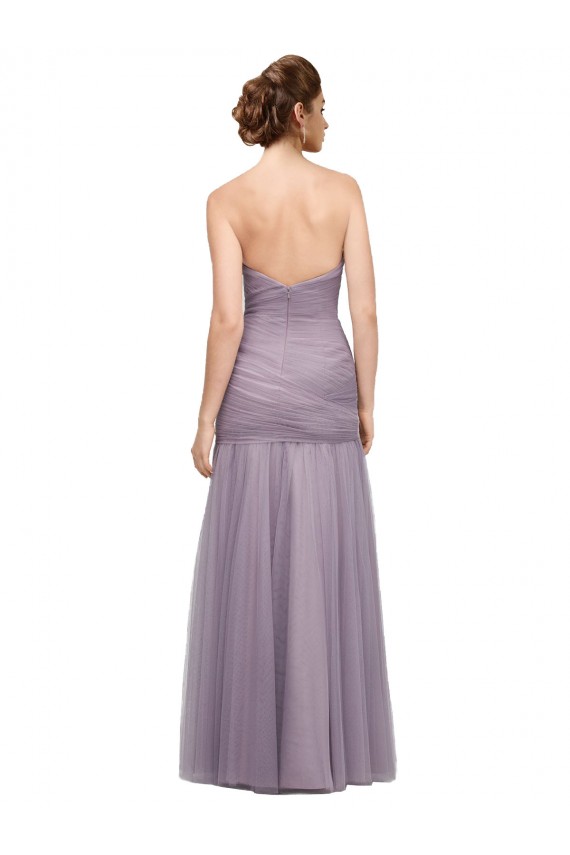Heather Stile sirena Innamorato Tulle Lunga Abiti da damigella donore Outlet