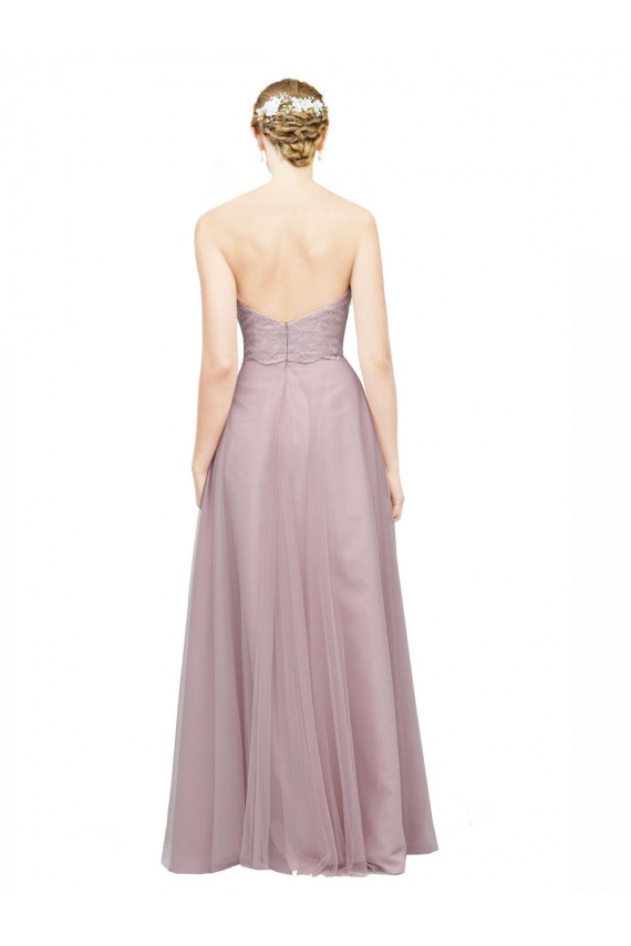 Light Lilac Linea A Innamorato Tulle Pizzo Lunga Abiti da damigella donore Outlet
