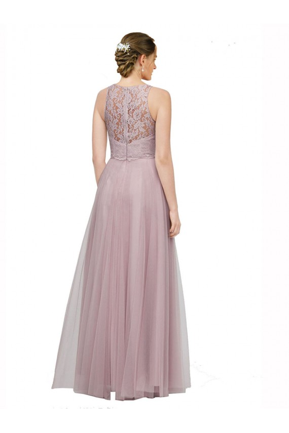 Light Lilac Linea A Innamorato Tulle Pizzo Lunga Abiti da damigella donore Outlet