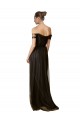 Nero Linea A Tulle Paillettes Lunga Abiti da damigella donore Outlet