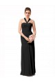 Nero Stile sirena Capestro Chiffona Lunga Abiti da damigella donore Outlet