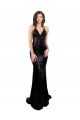 Nero Stile sirena Scollatura a V Paillettes Lunga Formali Abiti da damigella donore / Abiti da sera / Abiti da ballo Outlet