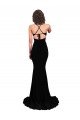 Nero Stile sirena Scollatura a V Spandex Lunga Formali Abiti da damigella donore / Abiti da sera / Abiti da ballo Outlet