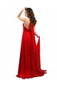 Rosso Linea A Capestro Spandex Lunga Formali Abiti da damigella donore / Abiti da sera / Abiti da ballo Outlet