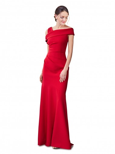 Rosso Stile sirena Crespo Elastico Lunga Formali Abiti da damigella donore / Abiti da sera / Abiti da ballo Outlet