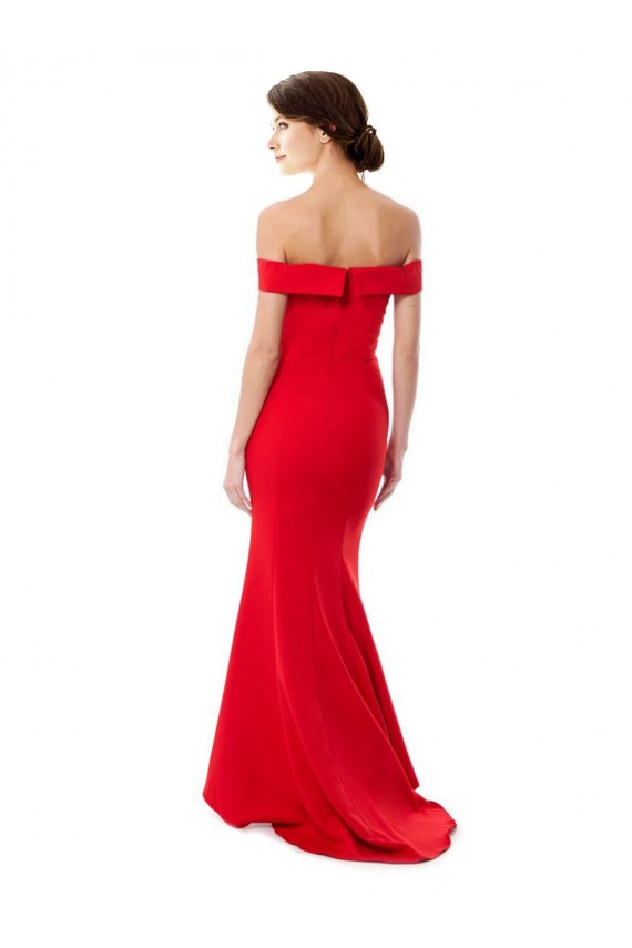 Rosso Stile sirena Crespo Elastico Lunga Formali Abiti da damigella donore / Abiti da sera / Abiti da ballo Outlet