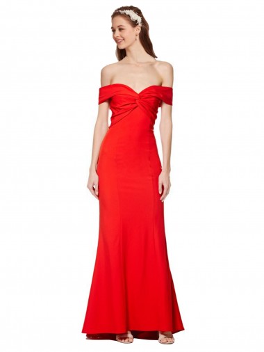 Rosso Stile sirena Crespo Elastico Lunga Formali Abiti da damigella donore / Abiti da sera / Abiti da ballo Outlet