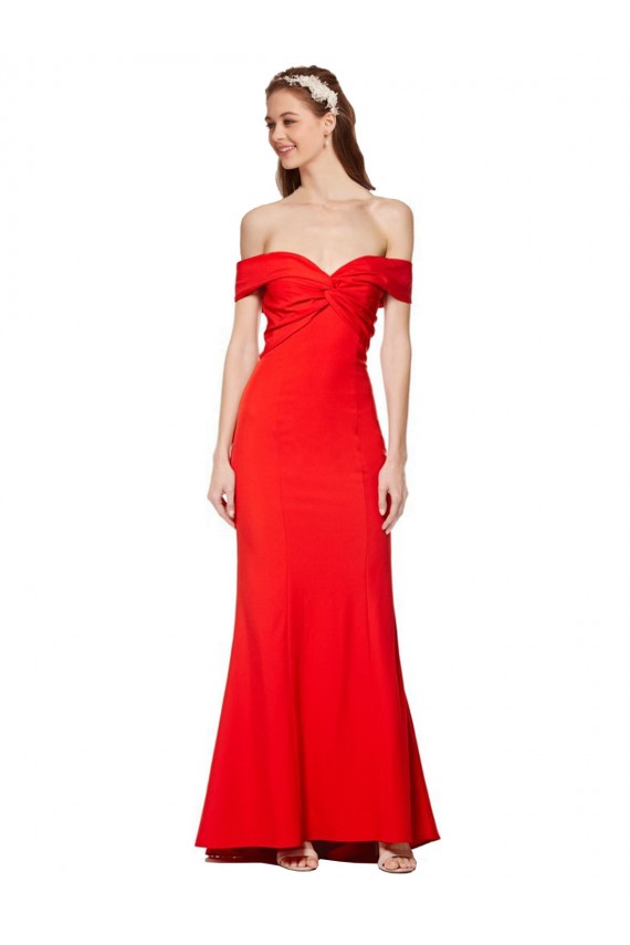 Rosso Stile sirena Crespo Elastico Lunga Formali Abiti da damigella donore / Abiti da sera / Abiti da ballo Outlet