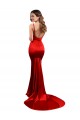 Rosso Stile sirena Innamorato Raso Elastico Lunga Formali Abiti da damigella donore / Abiti da sera / Abiti da ballo Outlet