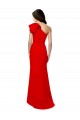 Rosso Stile sirena Una spalla Alto Collo Crespo Elastico Lunga Formali Abiti da damigella donore / Abiti da sera / Abiti da ballo Outlet