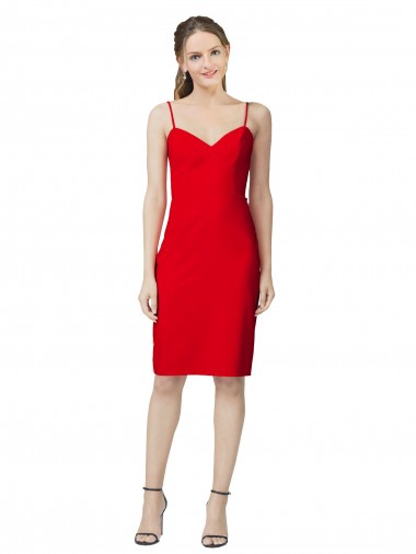 Rosso Tubino Innamorato cocktail Crespo Elastico Corto Abiti da damigella donore / Abiti da sera / Abiti da cocktail Outlet