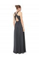 Stormy Silver Linea A Capestro Chiffona Lunga Abiti da damigella donore Outlet