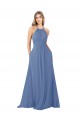 Windsor Blu Linea A Alto Collo Chiffona Lunga Abiti da damigella donore Outlet