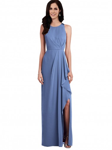 Windsor Blu Linea A Collo Gioiello Chiffona Lunga Abiti da damigella donore Outlet