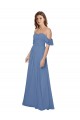 Windsor Blu Linea A Senza spalline Chiffona Lunga Abiti da damigella donore Outlet