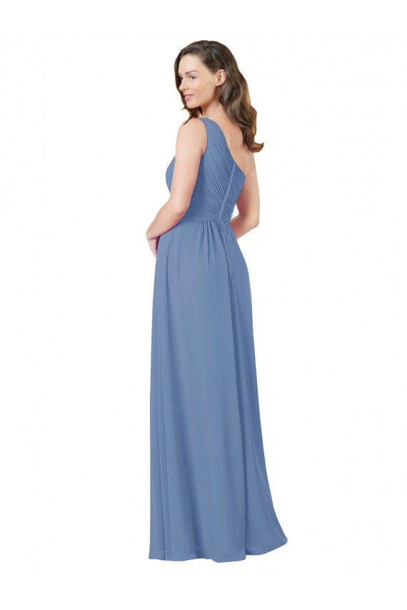 Windsor Blu Tubino Una spalla Chiffona Lunga Abiti da damigella donore Outlet